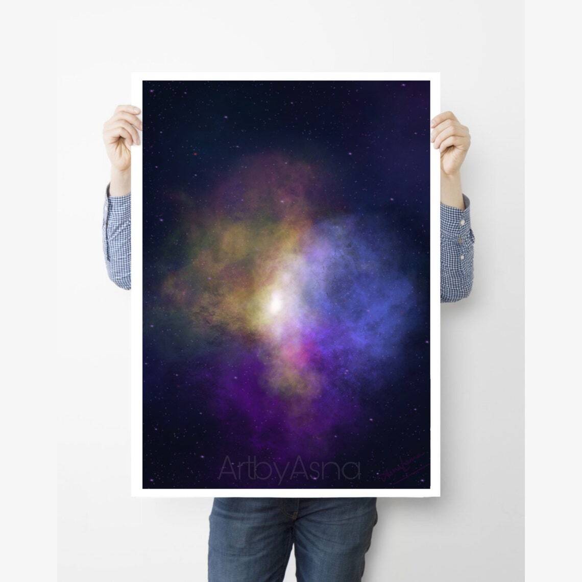 Galaxy Painting Night Sky Starry Night Wall Art Prints - Etsy Galaxy Painting Night Sky Starry Night Wall Art Prints - Etsy