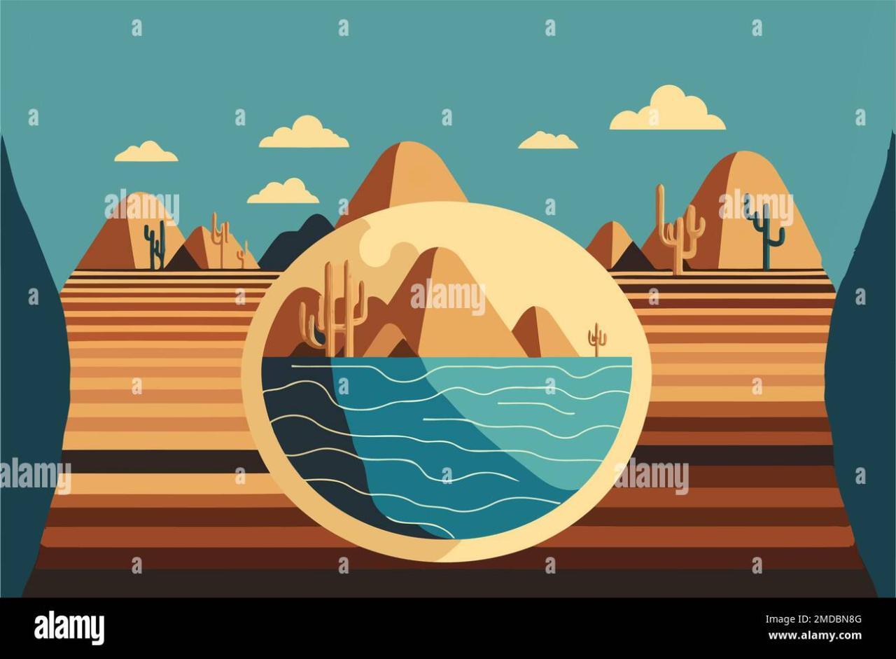 Illustration of a desert exhibiting scarcity of water resources made to ... Illustration of a desert exhibiting scarcity of water resources made to ...