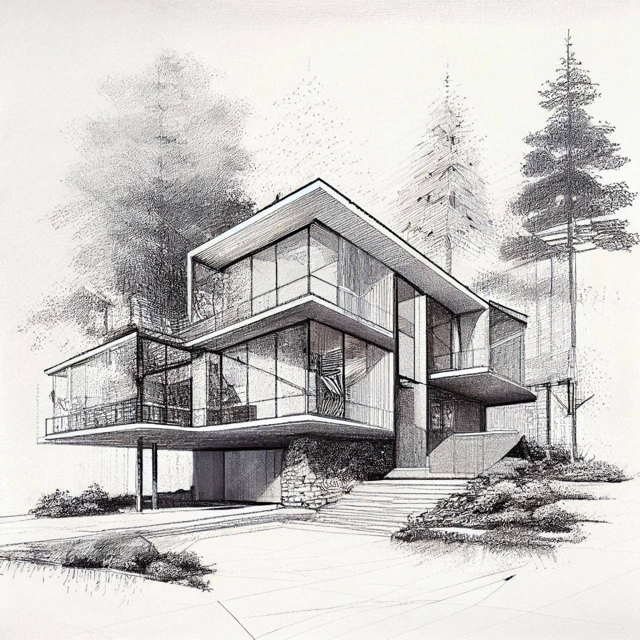 Pencil Drawing Architecture